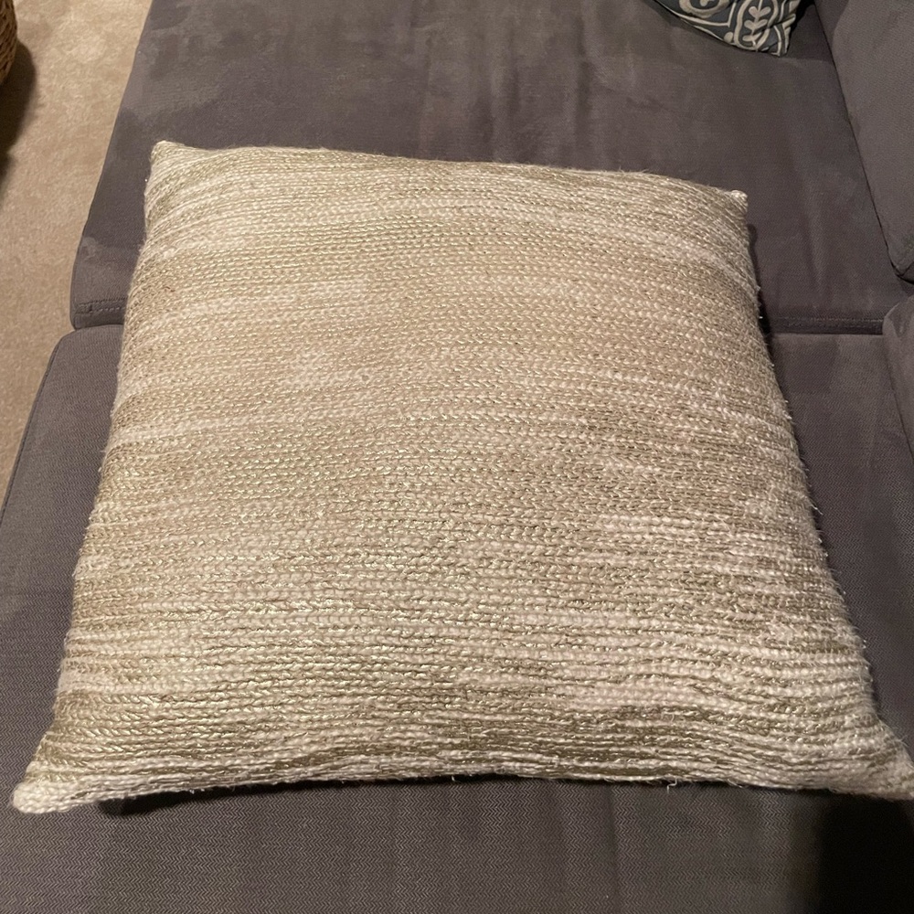 Anthropologie gold throw pillow